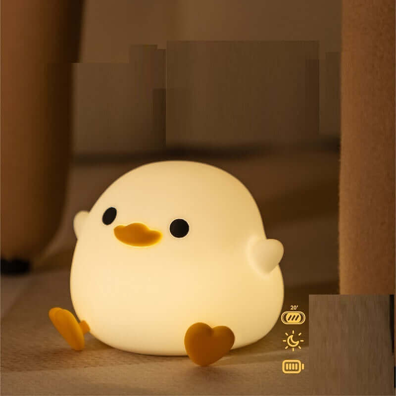 Doudou canard Silicone lampe d'alarme lumière d'ambiance chambre lampe de chevet Usb charge avec veilleuse de couchage