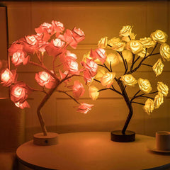 Rosen-Blumen-Lampe, USB, batteriebetrieben, LED-Tischlampe, Bonsai-Baum, Nachtlichter, Girlande, Schlafzimmer, Dekoration, Lichter, Heimdekoration