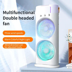 Double-ended Spray Fan Portable Humidifier Fan Air Conditioner Household Small Air Cooler Hydrocooling Portable Air Adjustment