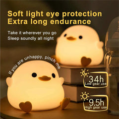 Doudou canard Silicone lampe d'alarme lumière d'ambiance chambre lampe de chevet Usb charge avec veilleuse de couchage