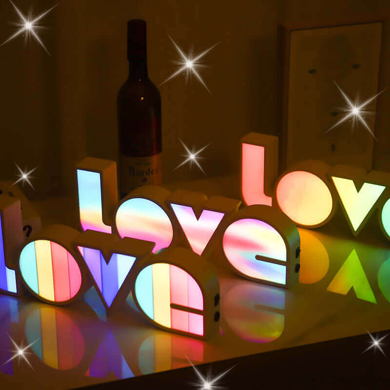 Décor de saint-valentin, lumière LED d'amour, cadeau de saint-valentin pour petite amie, décoration de fête d'anniversaire de mariage, décor de mariage romantique