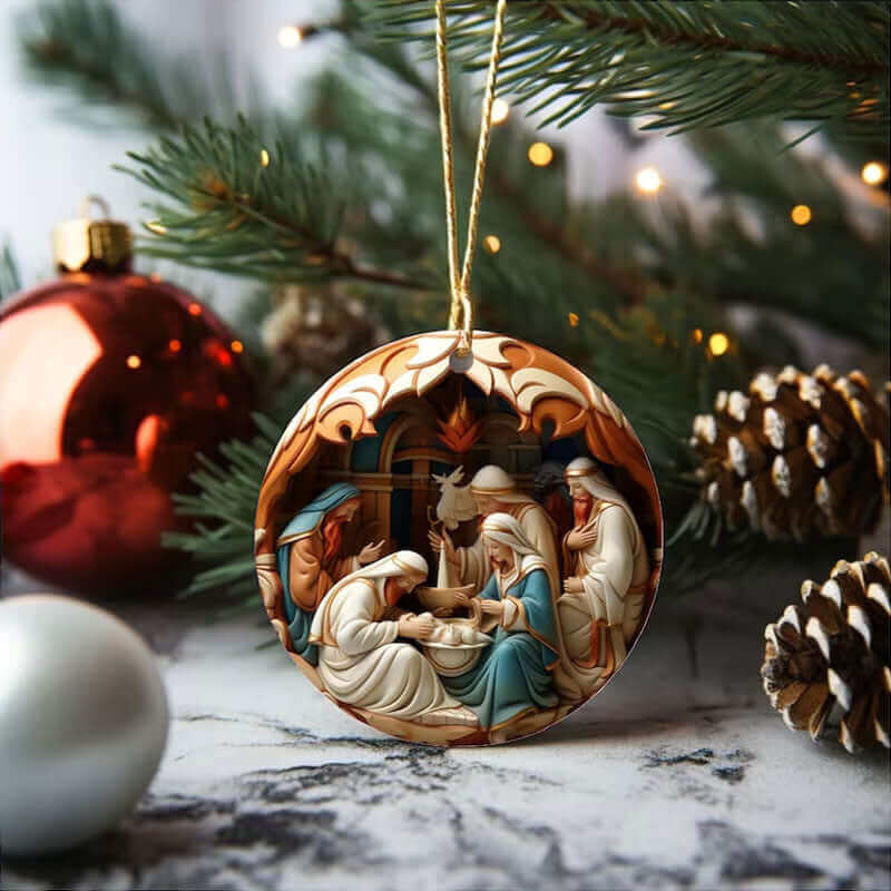 Acrylic 3D Effect Christmas Ornaments Featuring Cartoon Characters