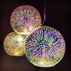 Lustre en verre boule 3D créatif coloré