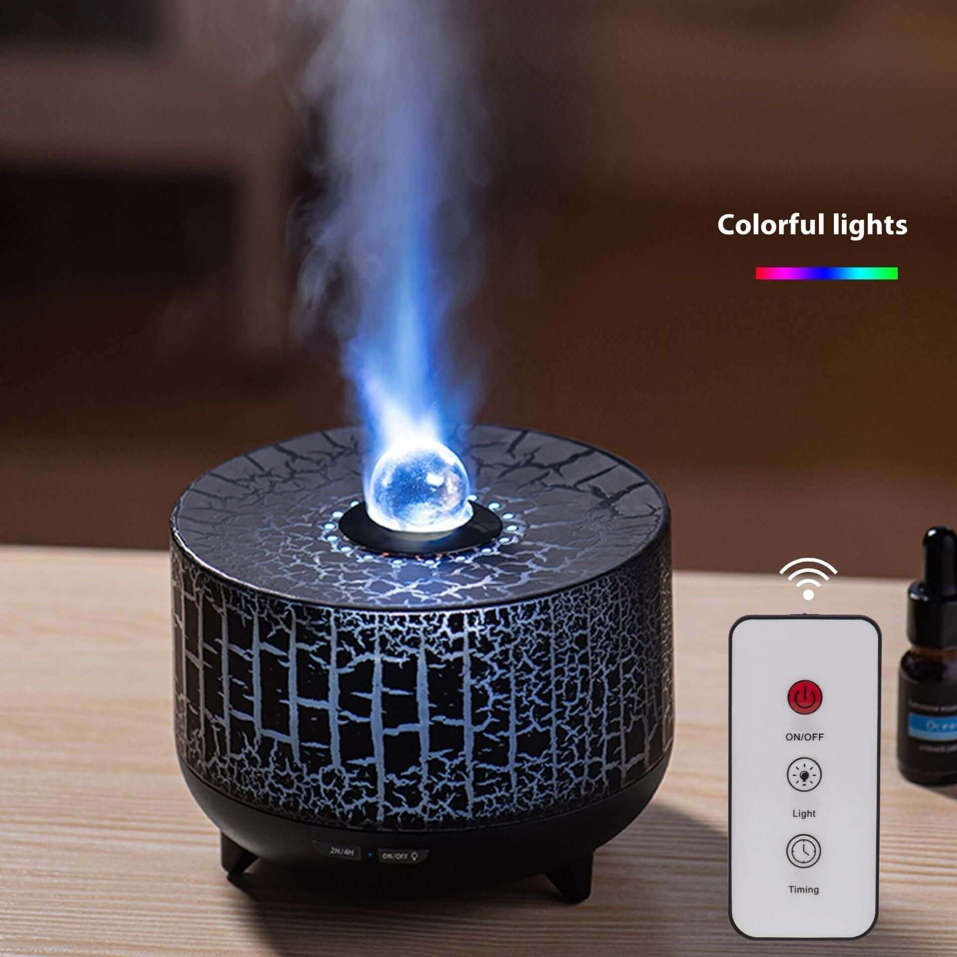 Humidificateur d'air de diffuseur d'arôme de perles de flamme de simulation colorée