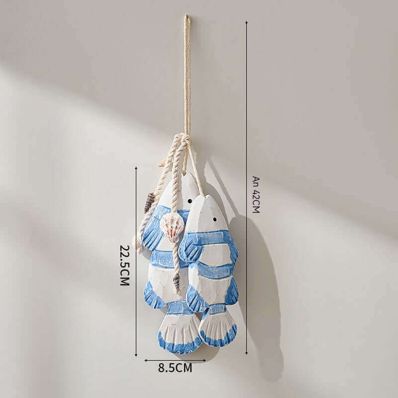 Retro Wood Mediterranean Fish Wall Hanging