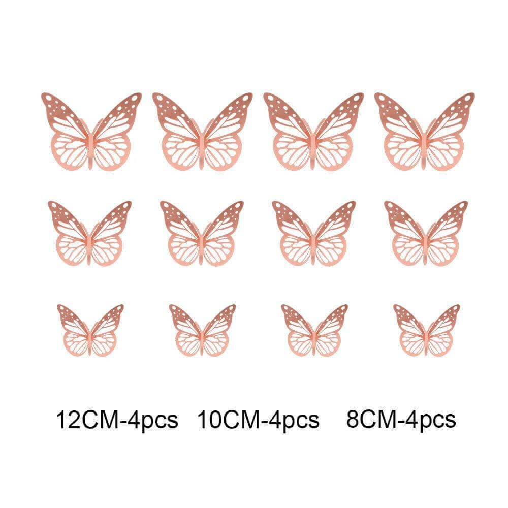 3D Hollow Butterflies Mirror Wall Stickers for Kids Rooms Bedroom Living Room Fridge Decorative Wallpaper Home Wall Decor