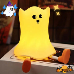 Lampe de chevet en silicone en forme de fantôme d'Halloween avec contrôle tactile, lueur douce pour une décoration résistante à l'eau