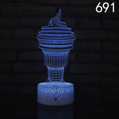 Crack Base LED Colorful Touch USB Plug-in 3D Small Night Lamp