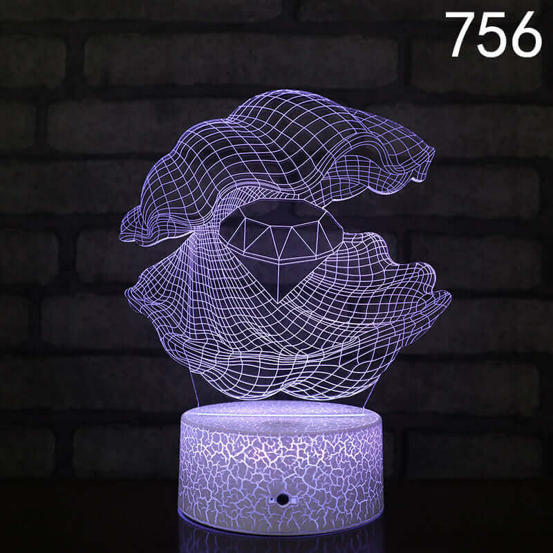 Crack Base LED Coloré Touch USB Plug-in 3D Petite Lampe de Nuit