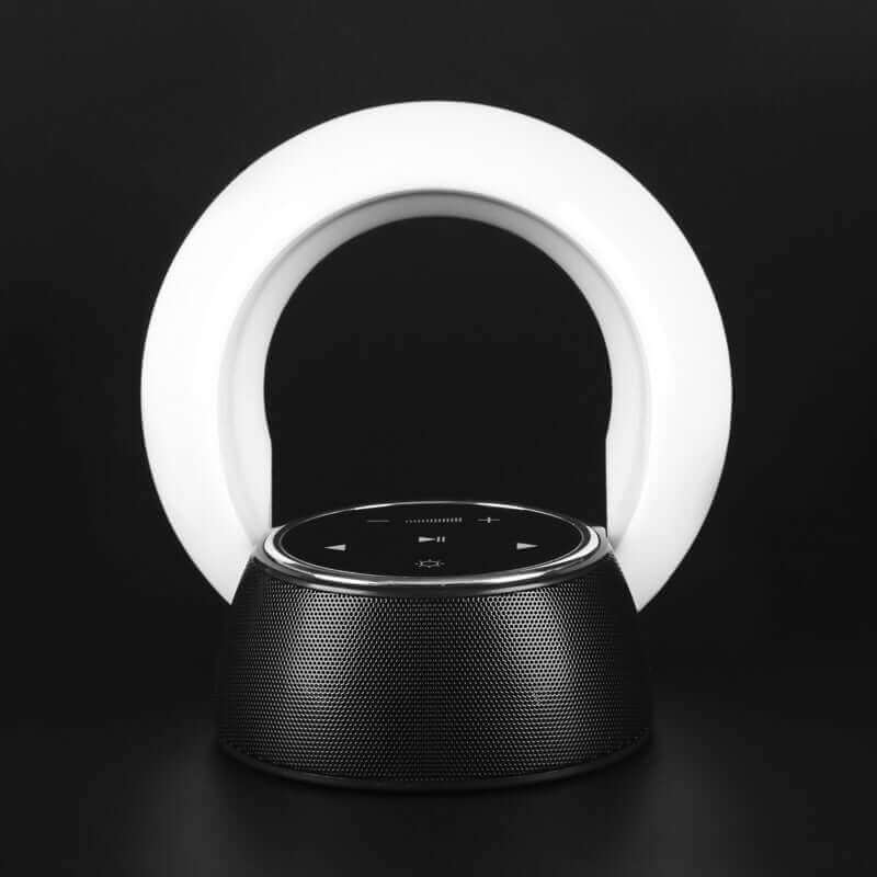 Kreative Bluetooth-Subwoofer-Stereo-Lautsprecher-LED-Schreibtischlampe, stufenloses Dimmen, faltbares Touch-Atmosphären-Nachtlicht