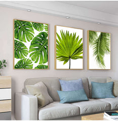 Peinture sur toile de plantes vertes, décoration d'intérieur