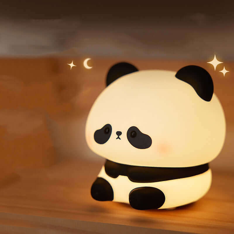 Panda-Nachtlichter für Kinder, süßes Tier, Silikon, Timing, wiederaufladbare Lampe, Cartoon-Panda, Schlafzimmer-Dekoration, Kinder, Jungen, Mädchen, Geschenk