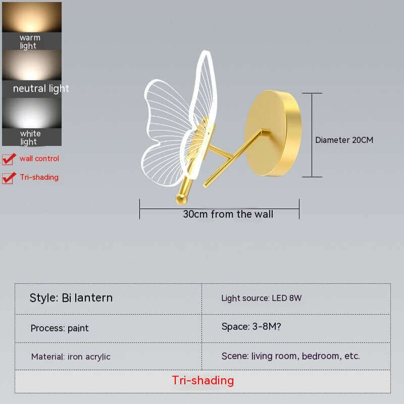 Moderne, leichte, luxuriöse, kreative, dekorative Schmetterlings-Tischlampe für den Nachttisch