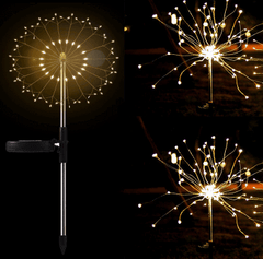 Neue Boden Stecker Solar Feuerwerk Licht LED Lichterkette Kupfer Draht Outdoor Garten Dekoration Stern Lichter Weihnachten Lichter