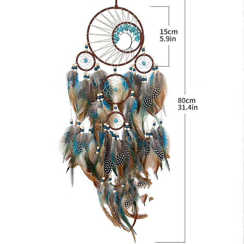 Carillons éoliens suspendus attrape-rêves porte-bonheur Turquoise de haute qualité