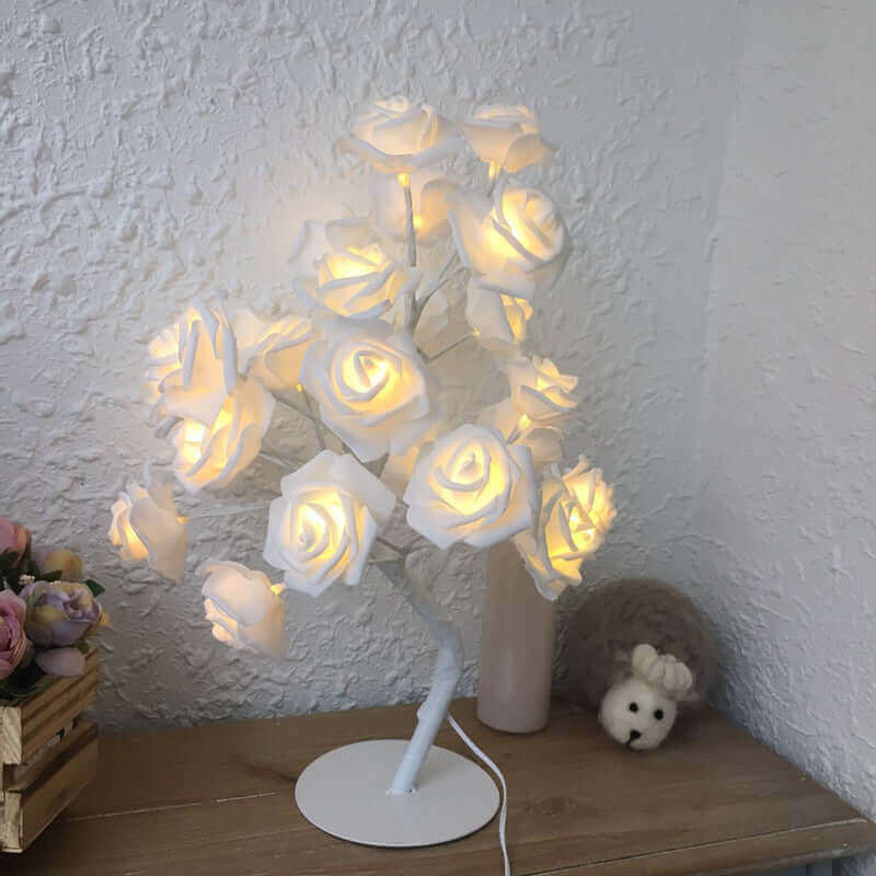 Rosen-Blumen-Lampe, USB, batteriebetrieben, LED-Tischlampe, Bonsai-Baum, Nachtlichter, Girlande, Schlafzimmer, Dekoration, Lichter, Heimdekoration