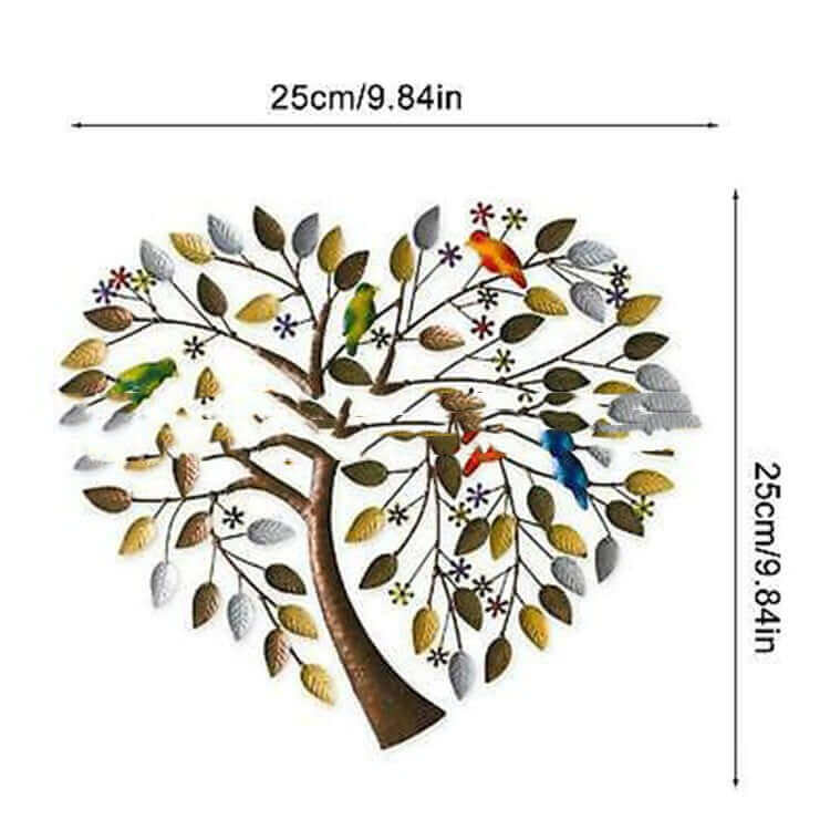 Décorations murales suspendues en fer forgé avec arbre en forme de cœur