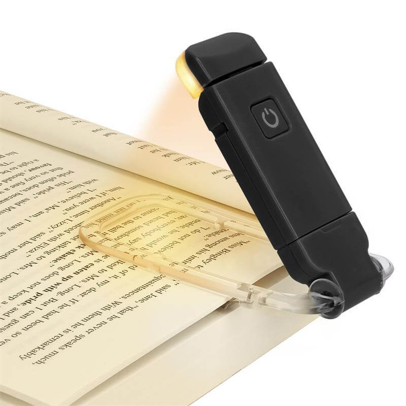 Lampe de lecture LED rechargeable par USB, luminosité réglable, protection des yeux, clip, lampe de lecture portable, marque-page