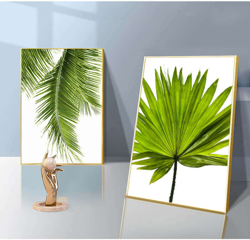 Peinture sur toile de plantes vertes, décoration d'intérieur