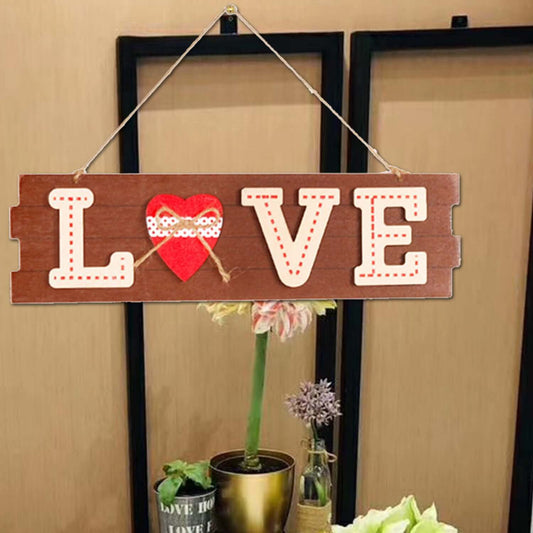 Plaque de porte en bois créative décorative pour fête de la Saint-Valentin