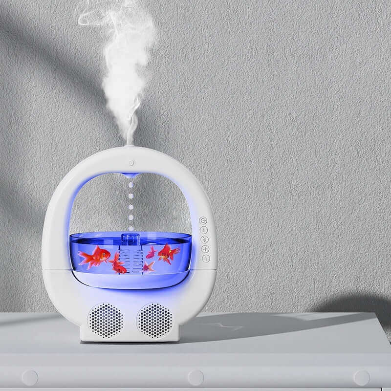 3 In 1 Anti-Gravity Humidifier Multifunctional Aromatherapy Machine Bluetooth Speaker Fish Tank Ambient Light