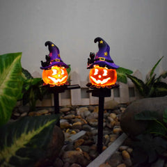 Solar-Halloween-Kürbislampe für den Außenbereich mit kreativer Atmosphäre und wasserdichtem Schmiedeeisen-Design für die Gartendekoration