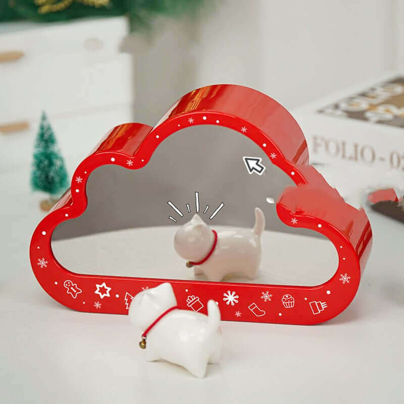 Christmas Cloud Night Lamp LED Table Light - Assembled Building Block Toy, Decorative Mirror