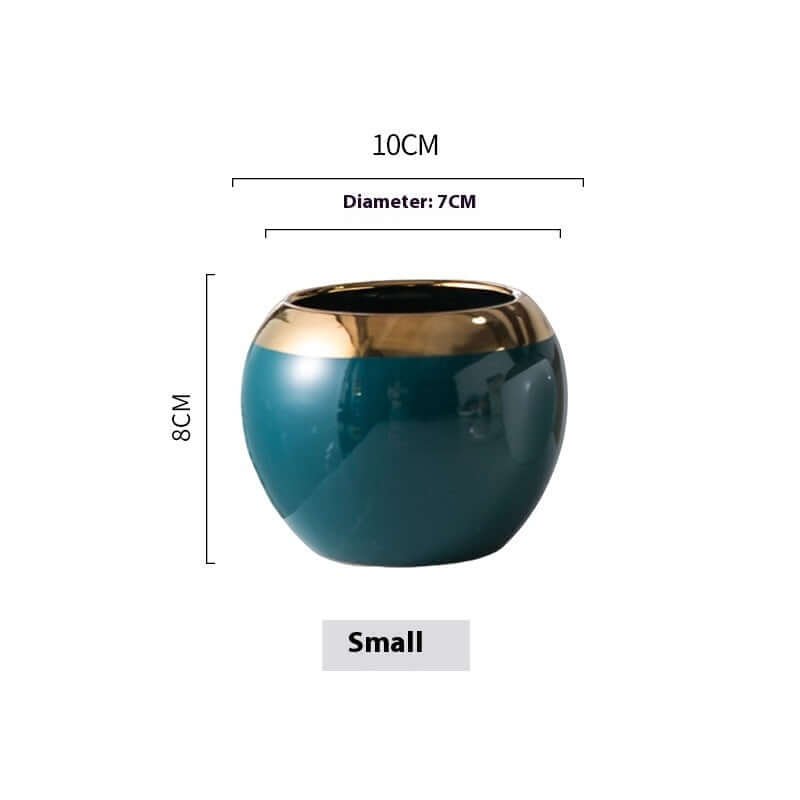 Ball Gilt Edging Porcelain Small Flower Pot Simple Nordic