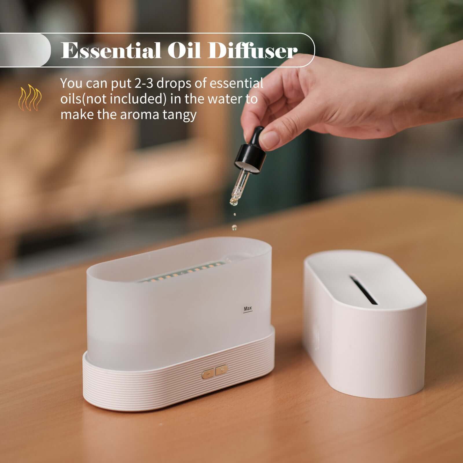 Diffuseur d'arôme avec humidificateur de brume légère de flamme, diffuseur d'aromathérapie avec Protection d'arrêt automatique sans eau pour Spa, maison, Yoga, bureau