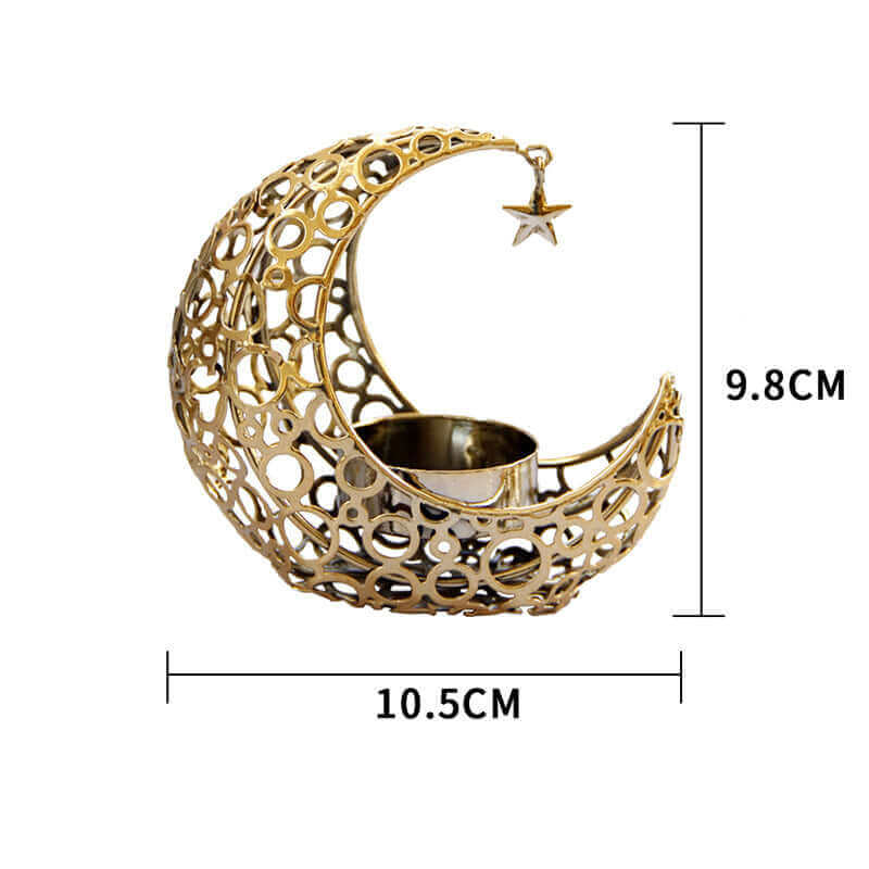 Leichter Luxus Halbmond Stern Mond Schwarz Gold Metall Kerzenhalter Moderne Romantische Hochzeit Weihnachten Kerze Tasse Wohnkultur