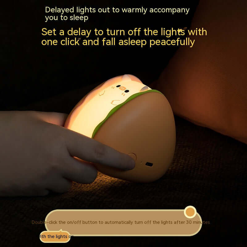 Hamburger Pig Petite lampe de nuit rechargeable par USB pour chambre à coucher