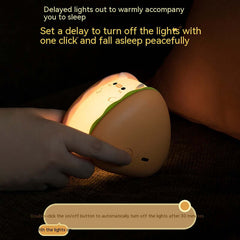 Hamburger Pig Small Night Lamp USB Rechargeable Bedroom