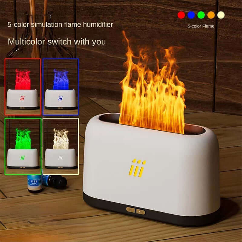 Flamme Aroma Diffusor Luftbefeuchter Ultraschall Cool Mist Maker Fogger Led Ätherisches Öl Flamme Lampe Difusor