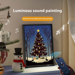 "2024 Luminous Bluetooth Speaker Christmas Tree - Desktop Ornament & Gift with Light and Shadow Art"