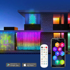 Intelligente LED-RGB-Vorhang-Lichterkette, Bluetooth-APP-Steuerung, Weihnachtsfee-Lichtgirlande, DIY-Bildanzeige, Party, Hochzeitsdekoration