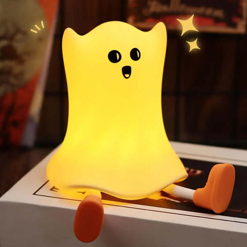 Lampe de chevet en silicone en forme de fantôme d'Halloween avec contrôle tactile, lueur douce pour une décoration résistante à l'eau