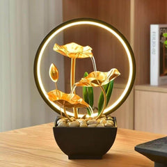 Flowing Water Ornaments Circulating Amp Ring Living Room TV Cabinet Night Light Decoration