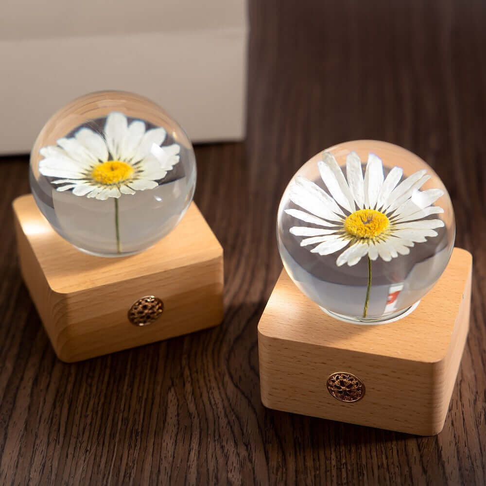 Modern Log Bottom Touch Small Night Lamp with Fragrant Flowers