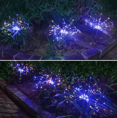 Neue Boden Stecker Solar Feuerwerk Licht LED Lichterkette Kupfer Draht Outdoor Garten Dekoration Stern Lichter Weihnachten Lichter