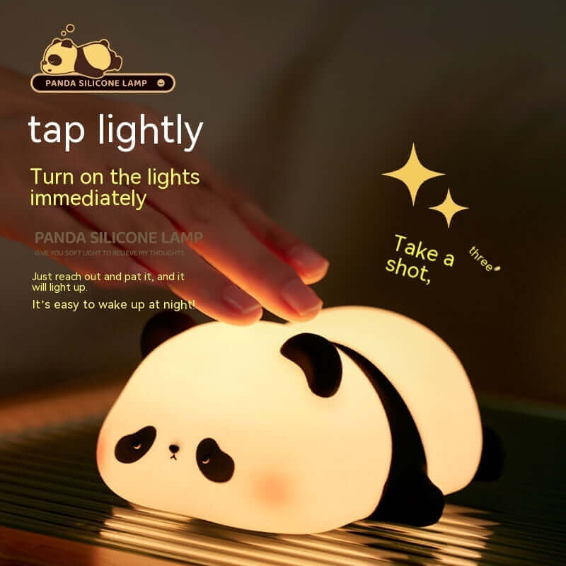 Panda veilleuses pour enfants mignon Animal Silicone synchronisation lampe Rechargeable dessin animé Panda chambre décoration enfants garçons filles cadeau