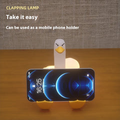 Amazon grenzüberschreitendes kreatives Geschenk Mittelfinger-Ente Kleine Nachtlampe Wiederaufladbares dimmbares Vinyl-Nachtlicht mit kleiner Ente