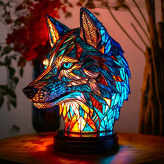 Sculpture d'image animale étrange et magique, ornements lumineux colorés