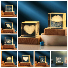 3D Transparent Kristall Cube Desktop Dekoration Kleine Nacht Lampe Schlafzimmer Wohnkultur Für Kinder Party Kinder Geburtstag Geschenke