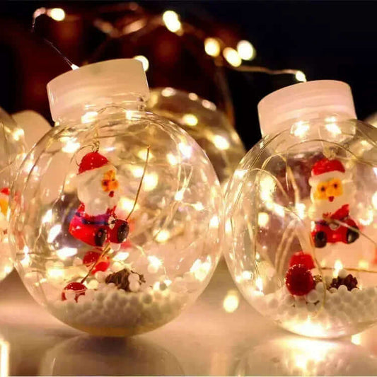 10PCS LED Weihnachten Vorhang Lampe Fee Schneemann Wishing Ball Lampe String Weihnachten Fenster Dekoration Weihnachten Licht Zimmer