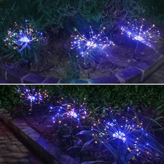 Neue Boden Stecker Solar Feuerwerk Licht LED Lichterkette Kupfer Draht Outdoor Garten Dekoration Stern Lichter Weihnachten Lichter