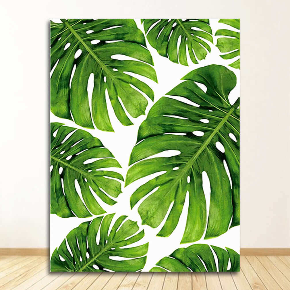 Peinture sur toile de plantes vertes, décoration d'intérieur