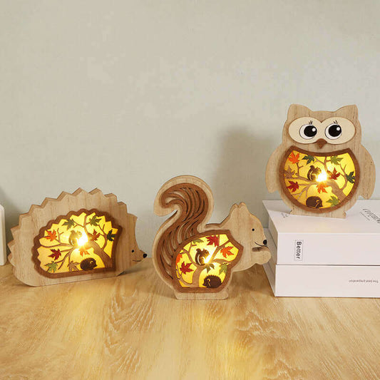 Wood Carving Luminous Home Decoration