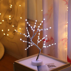 LED USB Fire Tree Light Copper Wire Table Lamps Night Light