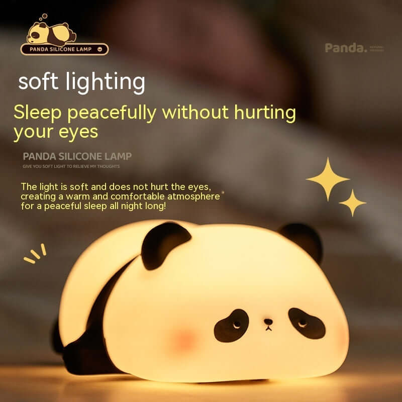 Panda-Nachtlichter für Kinder, süßes Tier, Silikon, Timing, wiederaufladbare Lampe, Cartoon-Panda, Schlafzimmer-Dekoration, Kinder, Jungen, Mädchen, Geschenk