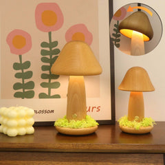 Lampe LED en forme de champignon torsadé, lumière chaude tactile, tête de lit pour chambre à coucher, en bois de hêtre, USB, lampes d'ambiance décoratives, décoration de la maison